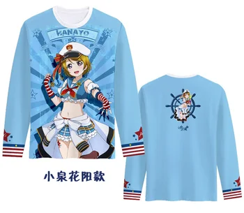 9Colors Love Live Jūrų Laivyno Pažadinti Atspausdintas T-shirt Cosplay Kostiumų Tojo Nozomi Hoshizora Nin Yazawa Nico Long Sleeve Tee Marškinėliai