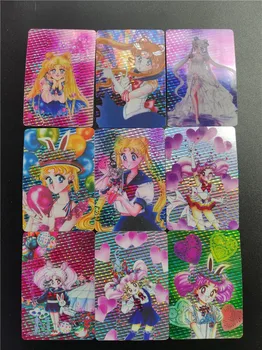 9pcs/set Sailor Moon Pasteable Seksualus Grožio Hobis Kolekcionuojamų Žaidimas Kolekcija Anime Kortelių Limito Seksuali Mergina Nemokamas Pristatymas