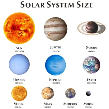 9pcs Šviesos Sienų Lipdukai 9 Planetos Saulės Sistemos Liuminescencinės Sienų Lipdukai Visatos Planetos Galaxy 