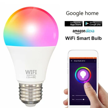 9W WiFi Smart Lemputės RGBCW Stebuklinga Lempa Pritemdomi LED E27 B22 WiFi Lemputės Suderinamos Su 