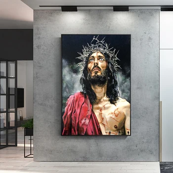 Abstrakti Jėzus Drobės, Paveikslai Ant Sienų Plakatai Ir Spausdina Portretas Jėzaus Sienos Nuotraukas Gyvenimo Kambario Sienų Apdaila
