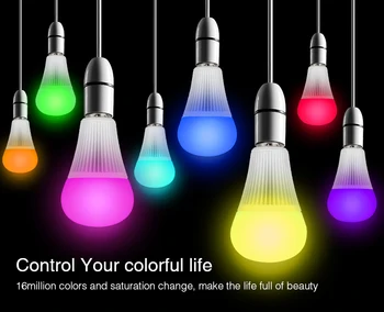 AC110 220V 9W E27 Mi Šviesos RGB+BMT LED Intelligent Lemputės 2.4 G RF Nuotolinio Belaidžio WiFi Kontrolės RGB+Balta+Šiltai balta LED Lempa