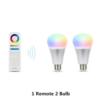 AC110 220V 9W E27 Mi Šviesos RGB+BMT LED Intelligent Lemputės 2.4 G RF Nuotolinio Belaidžio WiFi Kontrolės RGB+Balta+Šiltai balta LED Lempa
