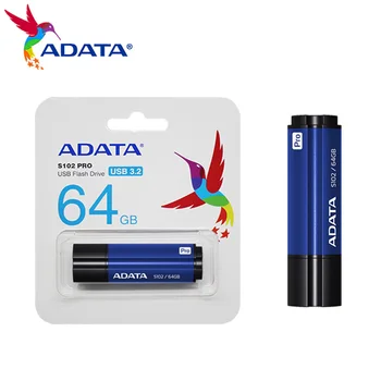 ADATA S102 Pro USB 3.2 Flash Drive 16GB 32GB 64GB Mėlynas Didelės Spartos USB Pendrive Saugojimo laikmenos U Diską, Atminties kortelę memory Stick, Skirtą Kompiuterį