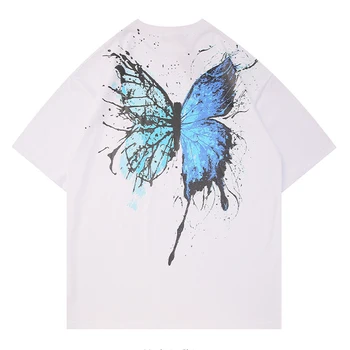 Aelfric Eden Negabaritinių Butterfly Marškinėliai Vyrams 2020 Metų Vasaros Hip-Hop Laisvus Marškinėlius Prarasti Harajuku Vyrų Viršūnes Tees Juoda Medvilnės Hipster