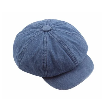 [AETRENDS] Džinsinio audinio Medvilnės Aštuoniakampis Kepurės Moterims, Vyrams, Britų Stiliaus Vintage Hat Moteris Kepurės chapeau femme Z-6844
