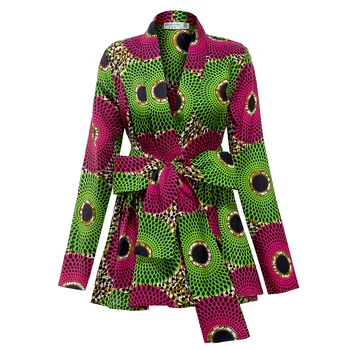 Afrikos drabužiai Moterims Mados ankara striukė vaškas spausdinti aukštos kokybės kailio afrikos spausdinti striukė moterims laisvalaikio drabužiai