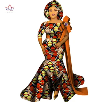 Afrikos Vestuvių Suknelės Moterims 2021 Lady Plius Dydis Moterų Suknelė Spausdinti o-kaklo Apykaklė Trumpas Rankovės Ponios Ilga Suknelė WY7075