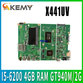 Akemy už ASUS X441U F441U A441U X441UR X441UV Laotop Mainboard X441UV Plokštė su I5-6200 CPU 4 GB RAM GT940M/2G
