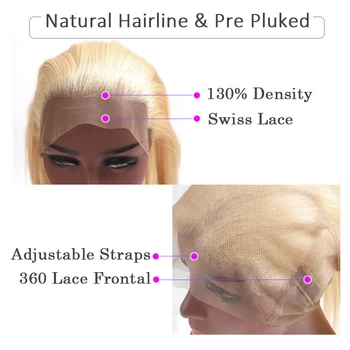 AliAfee Plaukų #613 Spalvos Brazilijos Tiesiai Prieš Nupeštos 360 šviesūs Nėrinių Priekinės Plaukus Remy Human Hair Extension Nemokamas Pristatymas