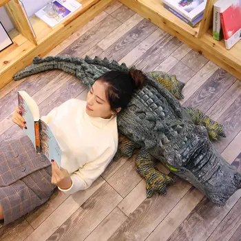 Aligatoriai iškamša Krokodilai Pliušinis Žaislas Didelis Realus Įdaryti Vaikas Pagalvė Pagalvėlės Minkštos Džiugu Vaikams Merginos, N