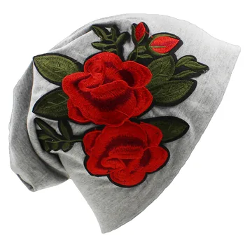 ALTOBEFUN Gėlių Dizainas Skrybėlę Rose Plonas Skrybėlę Ir Beanies Ponios Skrybėlę Bžūp Mados Prekės ženklo Rudens Žiemos Mergina, Skrybėlės Moterims BHT049