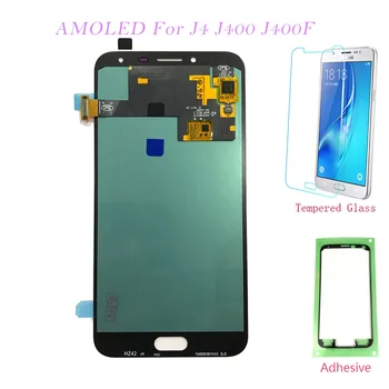 AMOLED Ekranu Samsung Galaxy J4 J400 J400F J400G Jutiklinis Ekranas skaitmeninis keitiklis LCD Ekranas Samsung J4 J400 J400F Asamblėja