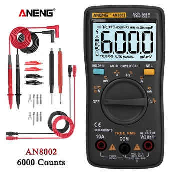 AN8002 Skaitmeninis Multimetras 6000 skaičiuoja skaitmeninis multimetras profesional kondensatorius testeris esrmeter richmeters indukcinių skaitiklių
