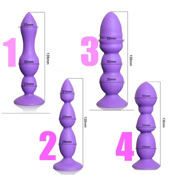 Analinis Kaištis Silicio 4 Stilius Sekso Žaislas, Moteris, Vyras Analinis Butt Plug Išangę Granulių String Masturbacija G Spot Skatinti Suaugusiųjų Sekso Produktus