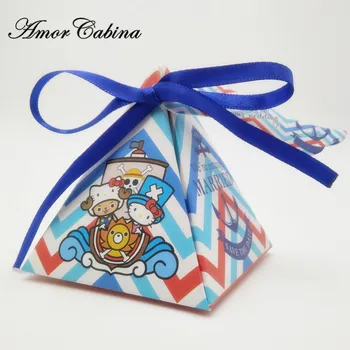 Animacinis personažas inkaro burlaivis kūdikių saldainių dėžutė mėlynos gimtadienio baby shower dekoracijos vaikams dovanų dėžutė šokolado dėžutė