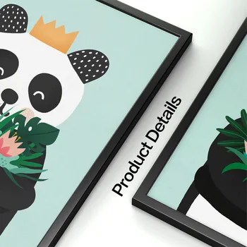 Animacinių Filmų Zoologijos Sode Panda Bear Beždžionė Knygos Sienos Meno Tapybos Drobės Gyvūnų Šiaurės Plakatai Ir Spausdina Sienos Nuotraukas Kūdikių Vaikai Kambario Dekoro