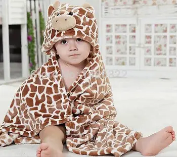 Animacinių filmų Žirafa Padengti formos kūdikiams, vaikiška vaikai vaikai, berniukas ir mergaitė Kūdikį, Gobtuvu Chalatas dušo Minkštas Kūdikių Antklodė Naujagimiui