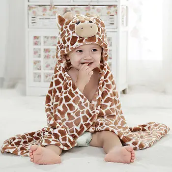 Animacinių filmų Žirafa Padengti formos kūdikiams, vaikiška vaikai vaikai, berniukas ir mergaitė Kūdikį, Gobtuvu Chalatas dušo Minkštas Kūdikių Antklodė Naujagimiui