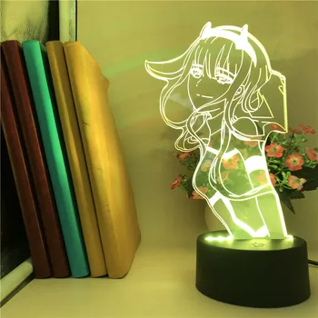 Anime 3d Lempos Darling Į Franxx Nulis Du Paveikslas LED naktinė lempa Manga Gils LED 3D Lentelės, Stalo Lempos, Vaikams, Vaikui, Dekoras, Šviesos Dovana