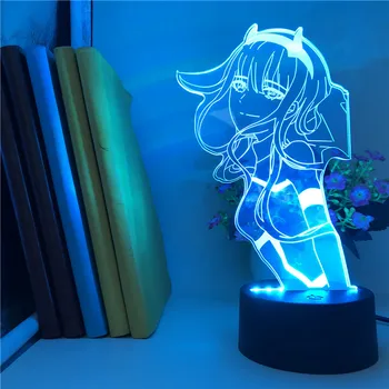 Anime 3d Lempos Darling Į Franxx Nulis Du Paveikslas LED naktinė lempa Manga Gils LED 3D Lentelės, Stalo Lempos, Vaikams, Vaikui, Dekoras, Šviesos Dovana