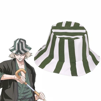 Anime Bleach Urahara Kisuke Cosplay Skrybėlę Bžūp Dome Žalia ir Balta Dryžuotas Vasaros Kietas Skrybėlę Arbūzas Skrybėlę Kibirą Skrybėlės Paplūdimio Kepurė