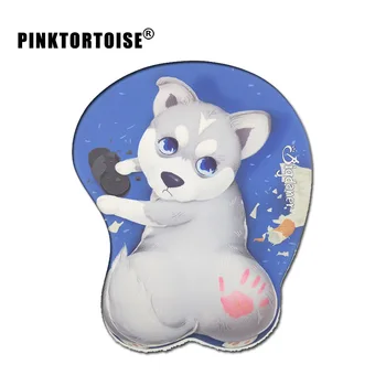Anime carton šuo 3d klubo Silikono Riešo Poilsio Pelės Mygtukai Žaidimų playmat Su Minkštas Riešo Poilsio
