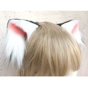 Anime Minkštas Sesuo Cosplay Rankų Darbo Kemonomimi Ausis Cat & Fox & Wolf Žvėris Ausų Plaukų Įrašą Modeliavimas Rekvizitai Galvos Apdangalai Kietas