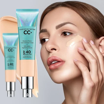 Anti-Senėjimo Kosmetikos Maskuojamasis Kremas Klausimą Oil Control Makeup Gyvinti Cc Kremas Kosmetika Gruntas, Veido Padengti Makiažo