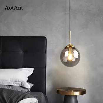 AotAnt sieniniai šviestuvai paprasta modernūs, prabangūs kūrybos stiklinės tris pabaigoje baras eilėje miegamojo lovos Skandinavijos lempos