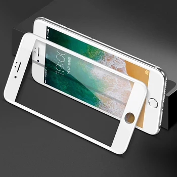 AOXIN 5D Visą Lenkta Kraštas Grūdintas Stiklas iPhone 8 stiklo 8 Plius Screen Protector Apie 