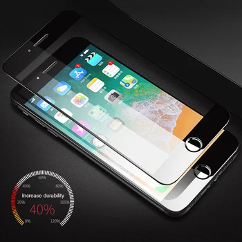 AOXIN 5D Visą Lenkta Kraštas Grūdintas Stiklas iPhone 8 stiklo 8 Plius Screen Protector Apie 