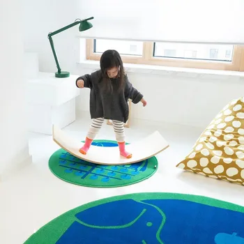 Apvalios formos Šiaurės minkštas plotas kilimas , apdailos vaikų kambario kilimas , kavos staliukas grindų kilimėlis 90cm 180CM
