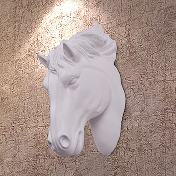 Arklių Galvos Sienos Hangin 3D Gyvūnų Papuošalų, Meno Skulptūra Figūrėlės Dervos Amatų Namų Kambarį Sienų Papuošimai M4486