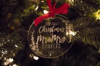 Asmeninį Akrilo Ponia ir Ponia Kalėdų Ornamentu,Kalėdų Ornamentu,Kalėdų dovana žymas,Pirmą Kalėdų,Vedęs Dovana