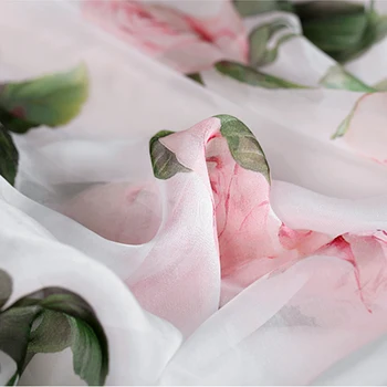 Atogrąžų rose skaitmeninės tapybos šifono šilko audinys vasaros suknelė ткань telas por metro tissu siuvimo tela ткани stof tissus