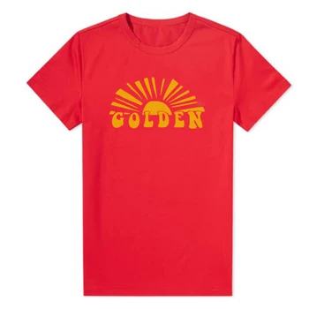 Aukso Raidėmis Spausdinimo Moterų Vasaros Mados T Shirts Priežastinis Medvilnės Marškinėlius Harry Styles Merch Marškinėliai Saulės Grafinis Tee Marškinėliai