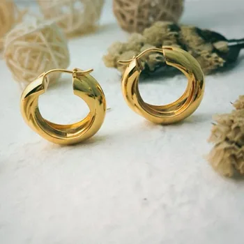 Aukso stambusis entwine žiedai, auskarai moterims bold crossover klasikinis hoopas auskarai rudens-žiemos mados 2020 m.