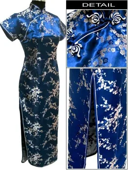 Aukso Tradicinės Kinų Suknelė Moterų Satin Ilgos Cheongsam Qipao Drabužius, Plius Dydis S M L XL XXL XXXL 4XL 5XL 6XL J3081