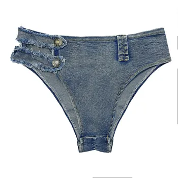 Aukštos juosmens Seksualus Moteriški džinsai, šortai 2020 metų Vasaros džinsinio audinio medvilnės Sujungimas Ponios skaldytų skylę Liesas naktiniame klube super Sexy trumpi džinsai