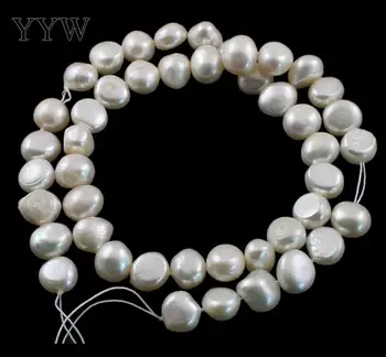 Aukštos Kokybės 8-9mm Natūralių Gėlavandenių Perlų Karoliukus, balta Baroko Perlas Laisvas Karoliukų, Skirta 