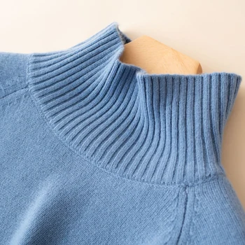 Aukštos kokybės high-kaklo megztinis džemperis moterims 100 gryna vilna 2020 m. rudens ir žiemos naujas megztas megztinis šiltas megztinis vientisų spalvų