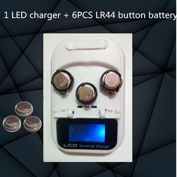 Aukštos kokybės!!! Naujas 1 LED Įkroviklis + 6PCS LR44 Įkrovimo Monetos Cell Baterijos