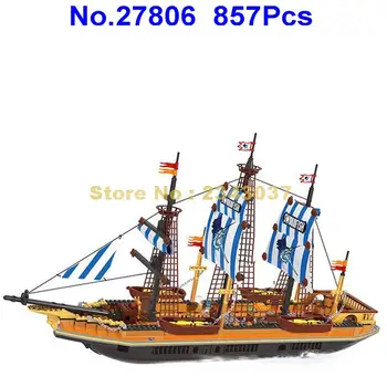 Ausini 27806 857pcs piratai didelio žvejybos laivų, laivų 5 skaičiai blokai Žaislas