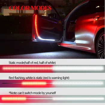 Automobilio LED dekoratyvinis Durų Atidarymo įspėjamosios Lemputės Juostos Sveiki Dekoro Lemputė, Stabdžių Galinis Susidūrimo Saugos Universaliųjų Automobilių Šviesos 12V