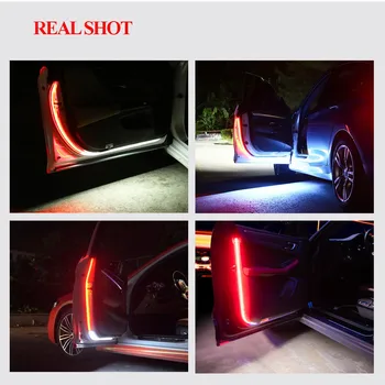 Automobilio LED dekoratyvinis Durų Atidarymo įspėjamosios Lemputės Juostos Sveiki Dekoro Lemputė, Stabdžių Galinis Susidūrimo Saugos Universaliųjų Automobilių Šviesos 12V