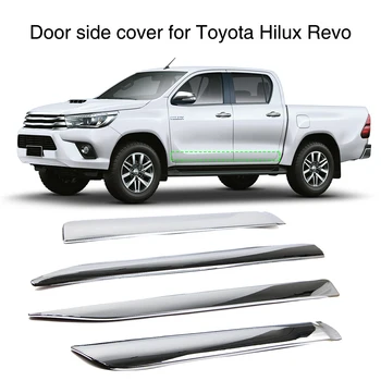 Automobilių Durų Kūno Pusė Linija Apima Šildomi Liejimo Apdaila Guard Toyota Hilux Revo ABS Chrome 