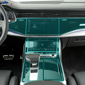 Automobilių Vidaus reikalų Centrinės Konsolės Įrankių, prietaisų Skydelio Savarankiškai Gijimas TPU Permatomos Apsauginės Plėvelės Audi Q8 2019 2020 Priedai