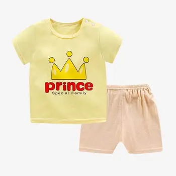 Baby Girl Drabužius trumpomis Rankovėmis 12-24M Medvilnės marškinėliai Kelnės Atsitiktinis Vasaros Berniuko Drabužių Vasaros Drabužių Rinkiniai Unisex