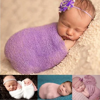 Baby Girl Fotografijos Rekvizitai Accessories Naujagimių Lovos Antklodės Kūdikių Drabužiai Babywear Gauna Antklodės Kanapių Swaddling Miego Maišas